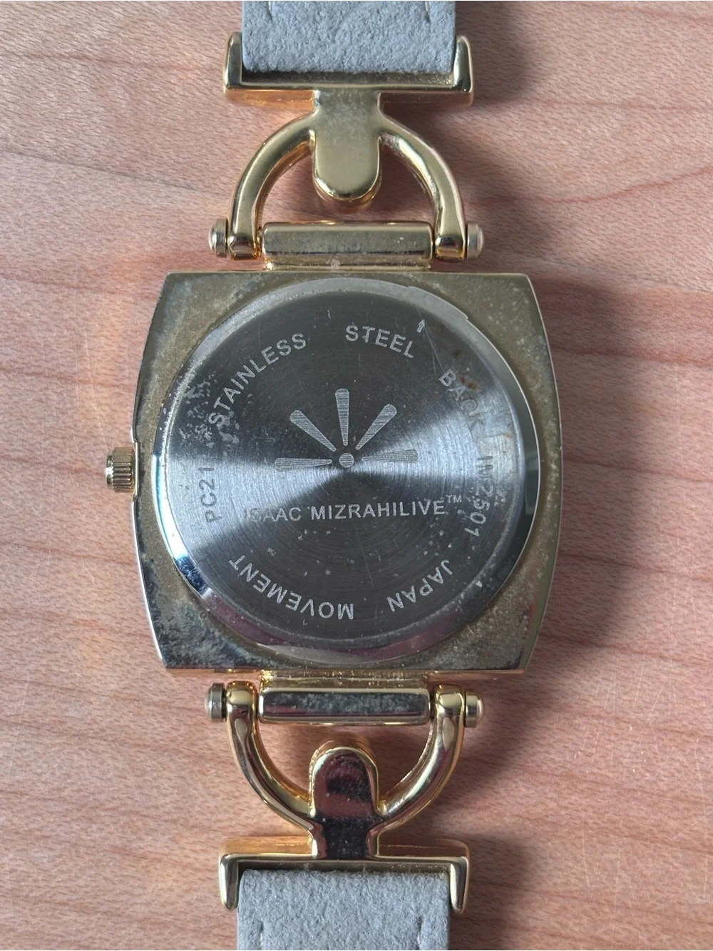 Isaac Mizrahi Live Gold-Tone Ladies Wristwatch with Gray Dial and Gray‎ Strap